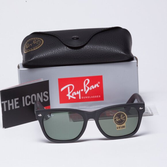 RAY BAN RB2132 622 Black Square 55 mm Unisex Sunglasses Made in Italy - Picture 9 of 10